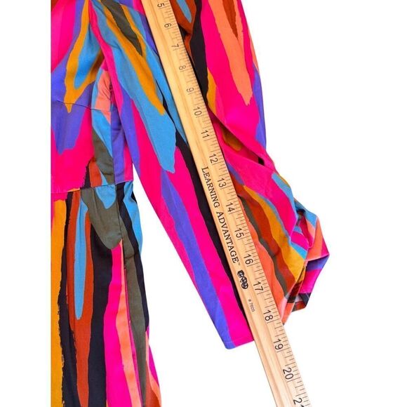 Crosby Bissy Dress | “Funky Town” | Sz S | Tiered Puff-Sleeve V-Neck Mini NWT - Picture 10 of 15